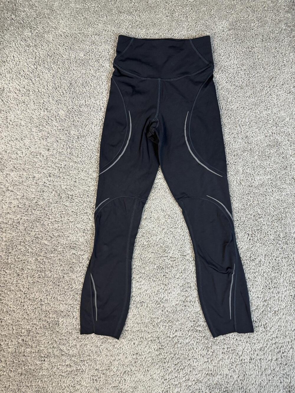 Lululemon Base Pace Womens 0 Black Ankle Elastic Waist Reflective 23in